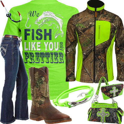We Fish Like You Fish Hook Hat Clip Outfit
