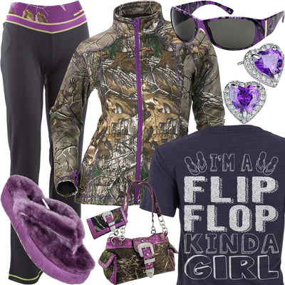 Flip Flop Kinda Girl Realtree Yoga Pants Outfit