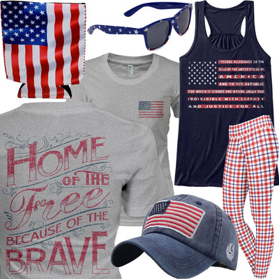 Home Of The Free Pledge Of Allegiance Tank Outfit