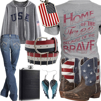 Home Of The Free USA Hoodie Outfit