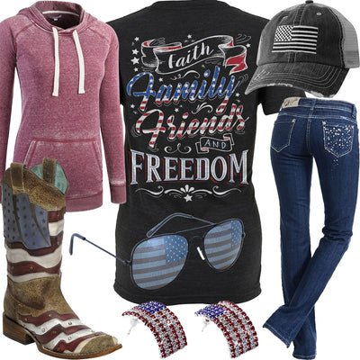 Faith, Family, Friends & Freedom Corral Boot Outfit