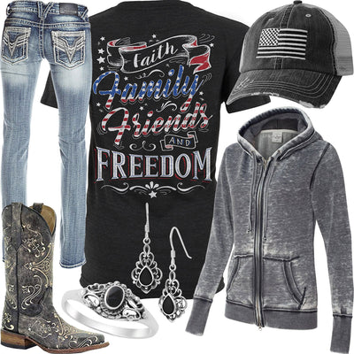 Faith, Family, Friends & Freedom Vigoss Jeans Outfit