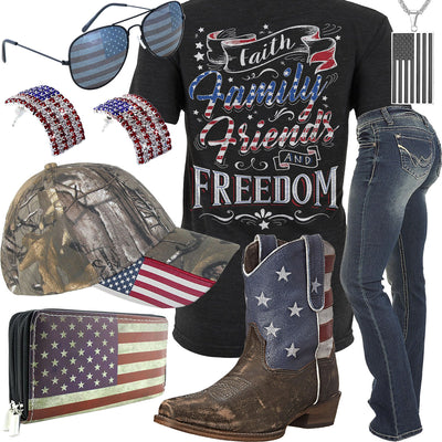 Faith, Family, Friends & Freedom Roper American Boot Outfit