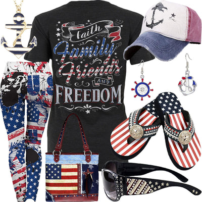 Faith, Family, Friends & Freedom American Pride Tote Outfit