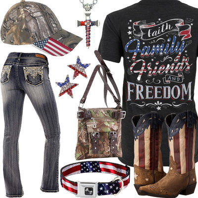 Faith, Family, Friends & Freedom Laredo Boot Outfit