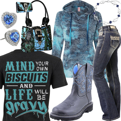 Mind Your Own Biscuits Burnout Hoodie Outfit