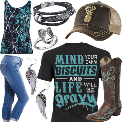 Mind Your Own Biscuits Serenity Camo Tank Top Outfit