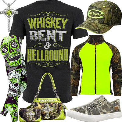Whiskey Bent & Hellbound Camo Sneakers Outfit