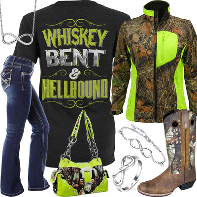 Whiskey Bent & Hellbound Infinity Necklace Outfit