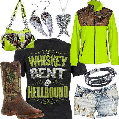 Whiskey Bent & Hellbound Realtree Jean Shorts Outfit