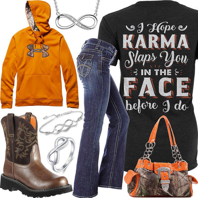 Karma Slaps You KUT Jeans Outfit