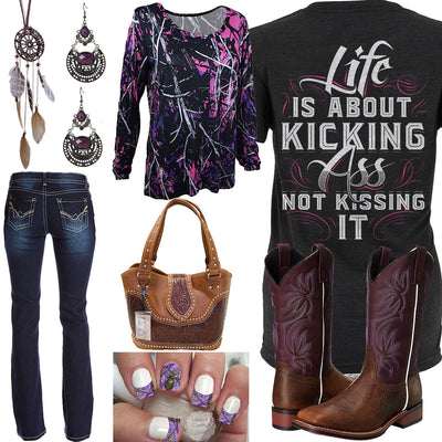 Life Is About Kicking Laredo Boots Outfit