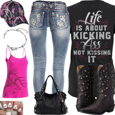 Life Is About Kicking Legendary Whitetails Tank Outfit