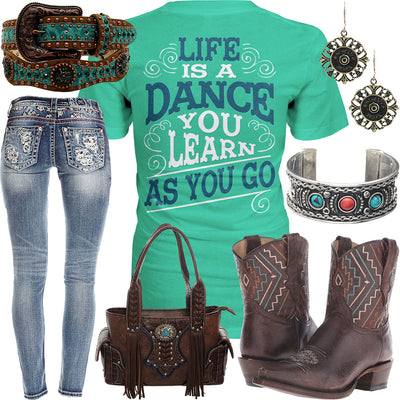 Life Is A Dance Roper Ankle Boots Outfit