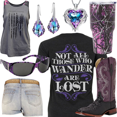 Those Who Wander Muddy Girl Tank Top Outfit