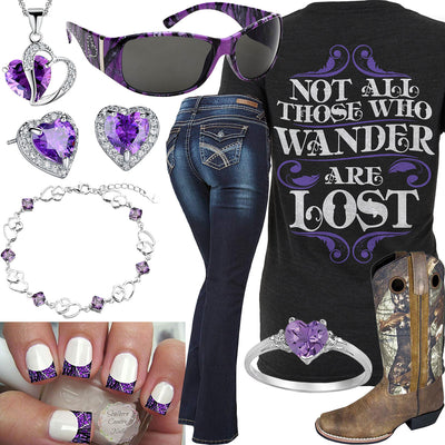 Those Who Wander Purple Heart Ring Outfit