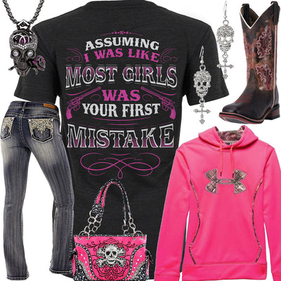 Your First Mistake Skull Purse Outfit