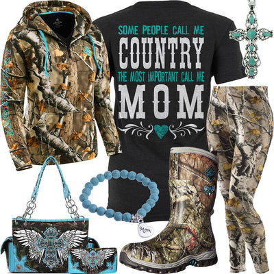Country Mom Quarter Zip Hoodie Outfit