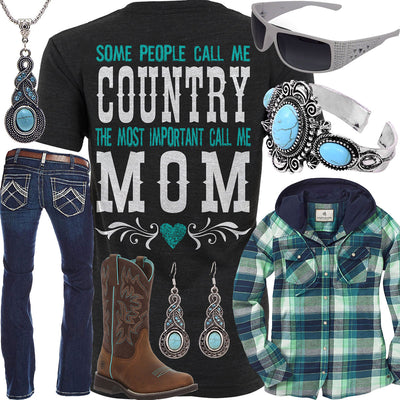 Country Mom White Sunglasses Outfit