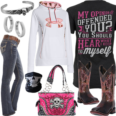 Keep To Myself Skull Purse Outfit