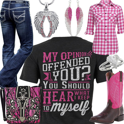 Keep To Myself Ariat Pink Boots Outfit