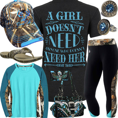 A Girl Doesn't Need Long Sleeve Tee Outfit