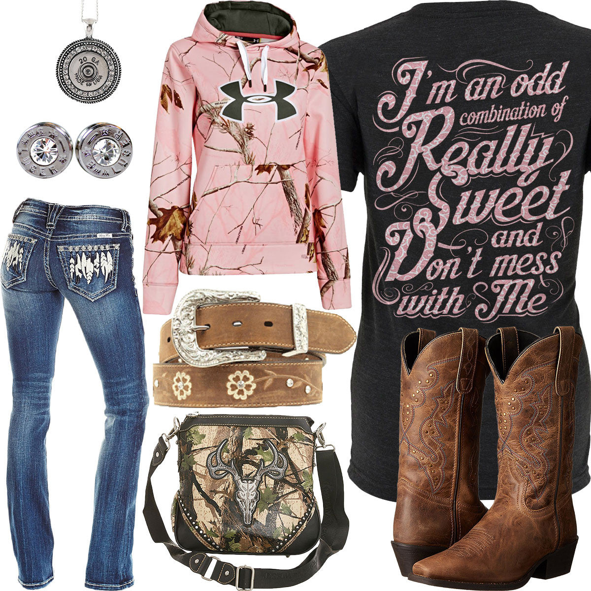 An Odd Combination Ariat Rhinestone Belt Outfit – Real Country Ladies