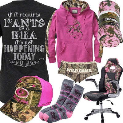 Pants Or A Bra Mossy Oak Pink Camo Hat Outfit