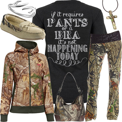 Pants or a Bra Camo Moccasins Outfit