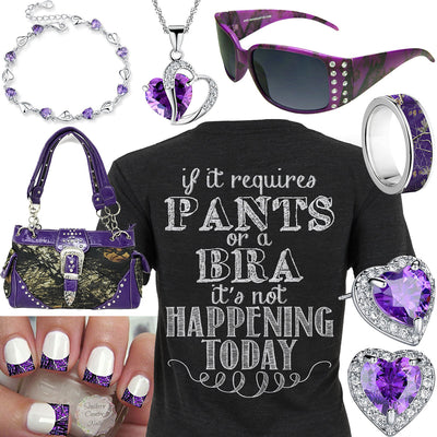 Pants Or A Bra Purple Camo Sunglasses Outfit