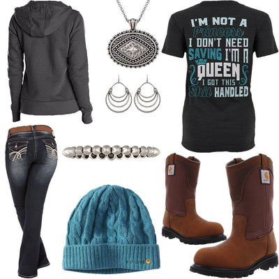 I'm Not A Princess Carhartt Work Boots Outfit