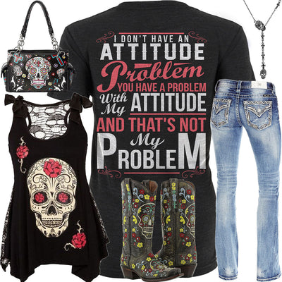 Not My Problem Skull Outfit