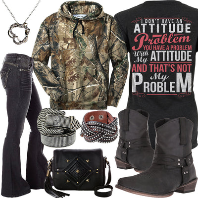 Not My Problem Realtree Camo Hoodie Outfit
