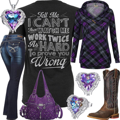 Prove You Wrong Purple Handbag Outfit