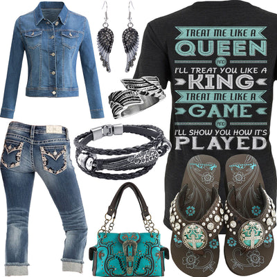 Like A Queen Jean Jacket Outfit