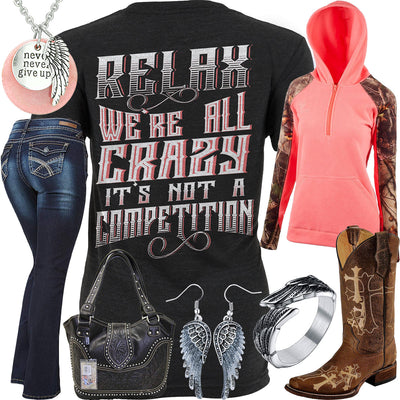 Relax We're All Crazy Huntworth Hoodie Outfit