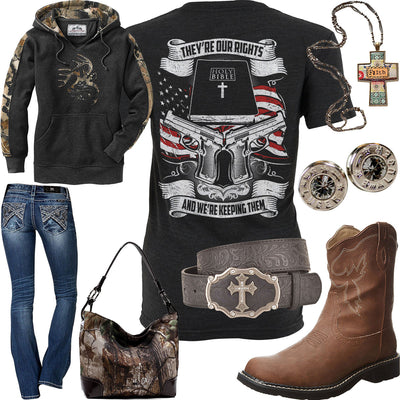 They're Our Rights Cross Buckle Belt Outfit