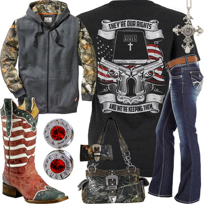 They're Our Rights Corral American Flag Boot Outfit