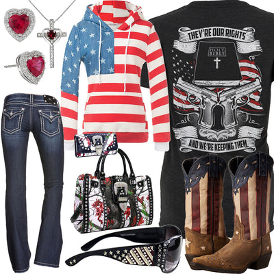 They're Our Rights American Flag Hoodie Outfit
