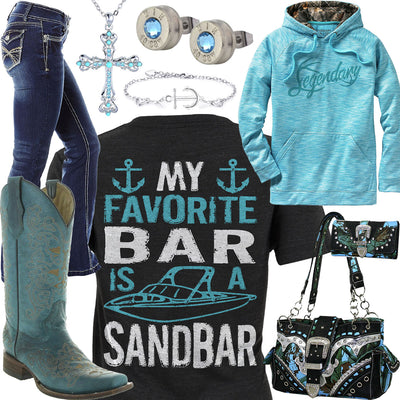 My Favorite Bar Silver Anchor Bracelet Outfit