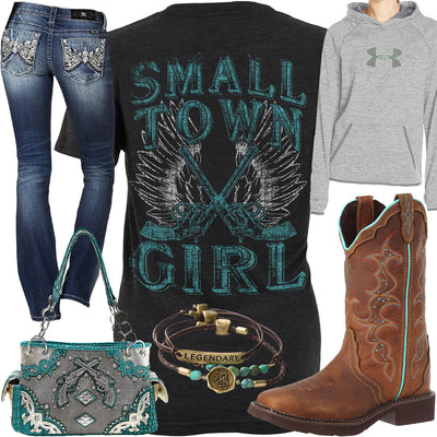 Small Town Girl Crossed Pistols Purse Outfit