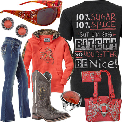 Sugar & Spice Coral Camo Sunglasses Outfit