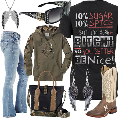 Sugar & Spice Army Camo Hoodie Outfit