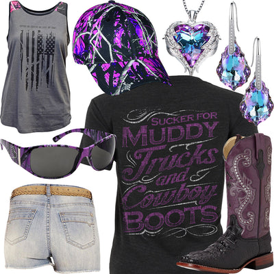 Muddy Trucks & Cowboy Boots Muddy Girl Tank Top Outfit