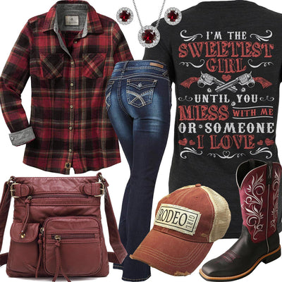 I'm The Sweetest Girl Rodeo Girl Cap Outfit