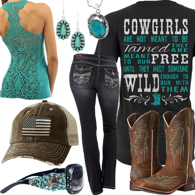 Meant To Be Tamed Turquoise Tank Top Outfit