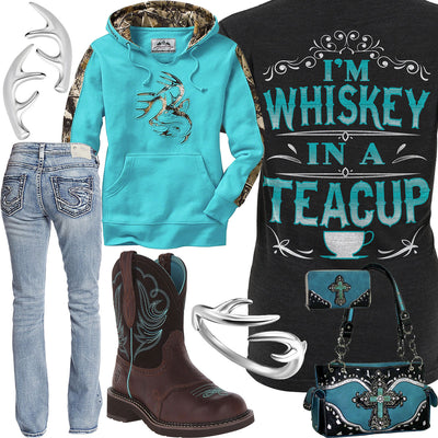 Whiskey In A Teacup Turquoise Purse Outfit