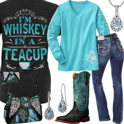 Whiskey In A Teacup Long Sleeve T-Shirt Outfit