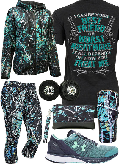 How You Treat Me Muddy Girl Serenity Turquoise Blue Outfit