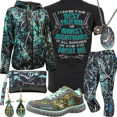 How You Treat Me Patina Cross Earrings Outfit